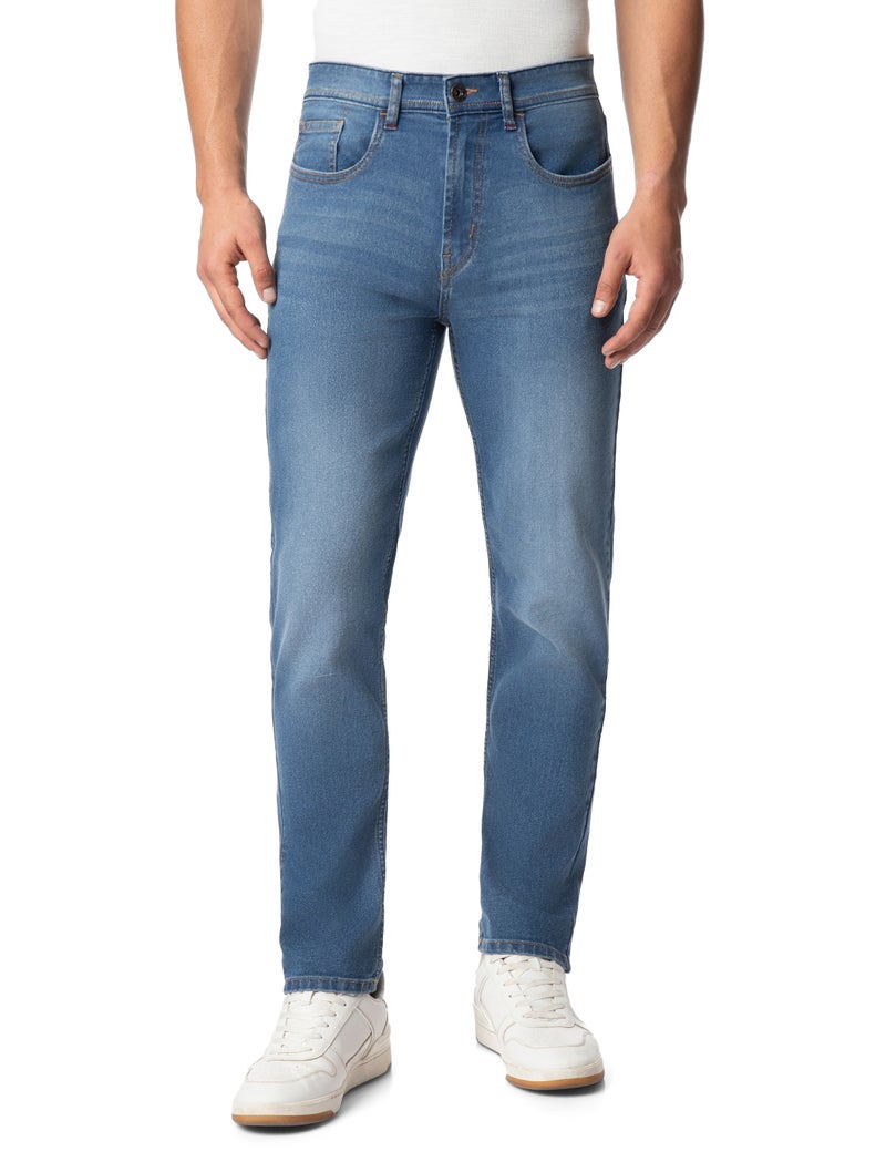 inkd جينز رجالي عادي - متوسط الارتفاع | مزيج القطن | الوزن الخفيف | تصميم كلاسيك 5 بوكت - Image 1